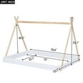 thumbnail image 6 of Full Floor Bed with Triangle Structure, Solid Wood Montessori Bed Frame without Slats, Full Size Tent Bed for Boys Girls Teens, Can Be Decorated, White+Natural, 6 of 6