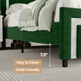 thumbnail image 6 of 4 EVER WINNER Queen Bed Frame with Headboard, Velvet Upholstered Platform Bed Frame Queen Size with Diamond Headboard & Footboard, Wooden Slats Support, No Box Spring Required, Easy Assembly, Green, 6 of 7
