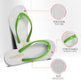 thumbnail image 2 of HUGGOES Smoky Natural Rubber Comfort Flip Flops for Women - White/Green, 2 of 7