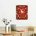 thumbnail image 2 of Chilfamy Christmas Elk Deer Red Canvas Wall Art Picture 16x20in for Living Room Bedroom 16x20in, 2 of 3