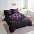 thumbnail image 3 of Homewish Chic Floral Rose 7-Piece Twin Bedding Sets For Teens Adults,Purple Love Heart Bedding Comforter Set,Gothic Spider Web Breathable Sheet Sets,Exotic Style Bedroom Decor,Reversible, 3 of 8