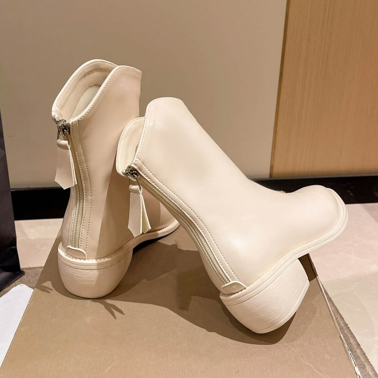 TAIAOJING Women s Lug Sole Chelsea Boots Autumn Winter Ankle Boots