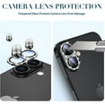 thumbnail image 2 of Stardust Diamond Tempered Glass Camera Lens Protector for iPhone 16 Plus - Black, 2 of 5