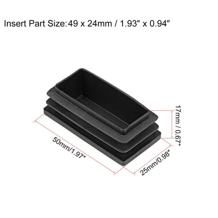 Plastic Plug End Caps 50mm X 25mm Rectangular Furniture Table Chair Legs 4pcs Canada Plastic Plug End Caps 50mm X 25mm, Patio Chair Leg Caps Rectangular Canada
