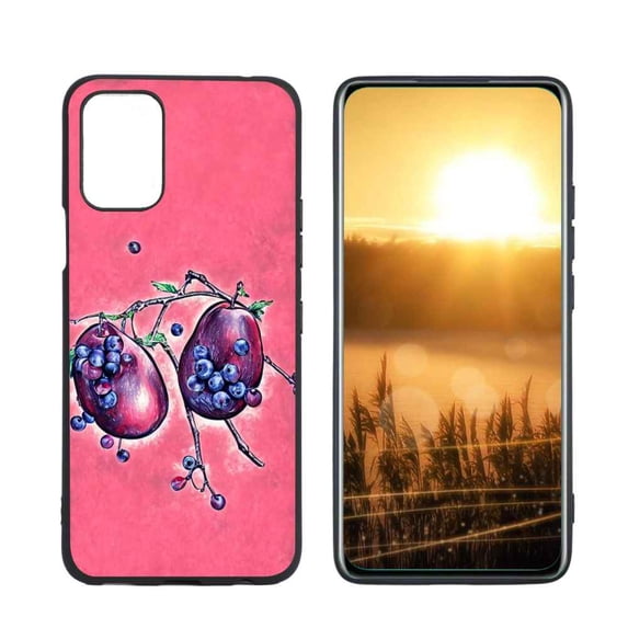 Compatible with LG K42 Phone Case, plum-berries-360 Case Silicone Protective for Teen Girl Boy Case for LG K42