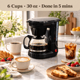 thumbnail image 2 of Coffee Maker, 6-Cup Drip Coffee Maker with Glass Carafe, Reusable Filter, Pause and Serve, Keep Warm, Black, 2 of 8