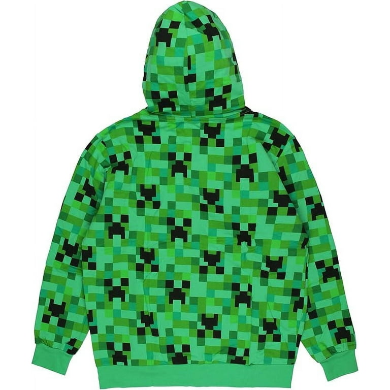 Walmart Official Minecraft Unisex Zip Hoodie Creeper Camo for Boys
