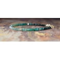 thumbnail image 3 of Emerald 3mm Rondelle Shape Faceted Cut Beads 7 inch Silver Plated Clasp Bracelet for men, women, unisex. Link Chain Stacking Bracelet.|LINK_02489, 3 of 4