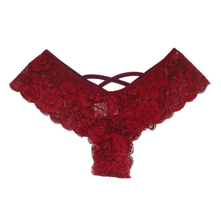 

YUEHAO Womens Underwear 6PC Women Lace Flowers Low Waist Underwear Panties Lingerie Thongs (Multicolour)