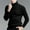 #404-Black, variant on Handshe Men's High Neck Sweater, Solid Color Stretch Fit Slim Cable Knit Casual Long Sleeve Pullover for Daily Wear, Winter Layering,Plus Size
