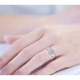 thumbnail image 3 of Celtic Knot Rings 925 Sterling Silver Twisted Knot Ring 18k White Gold Plated Cubic Zirconia Infinity Statement Rings for Women, 3 of 7