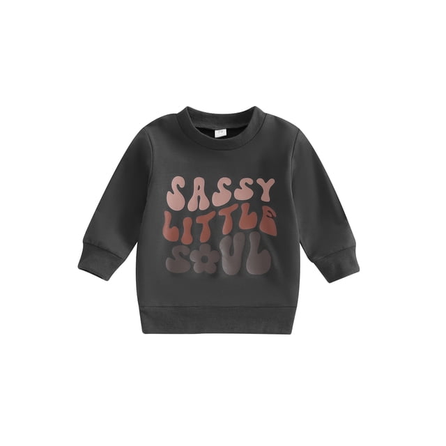 xiaxaixu Bébé Filles Automne Décontracté Sweat-Shirts à Manches Longues Lettre à Col Rond Imprimé Ample Pull-Overs