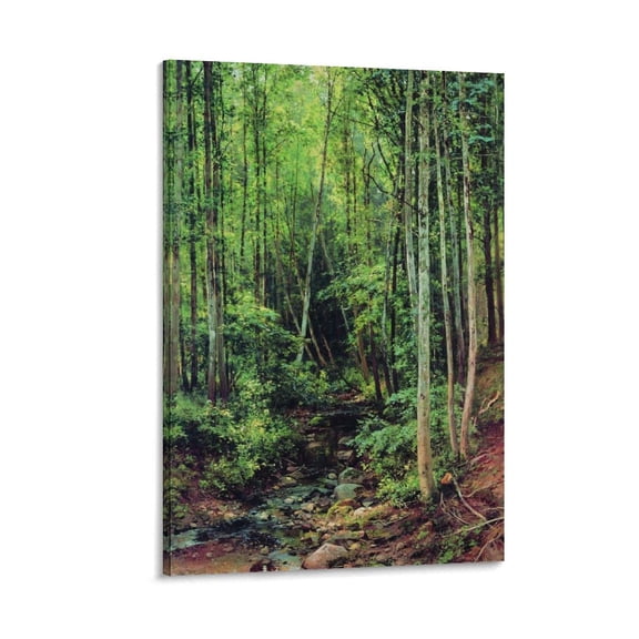 Ivan Shishkin Poster Forest-aspen Painting On Canvas Wall Art Poster Scroll Picture Print Living Room Walls Decor Home Posters 16x24inch(40x60cm)