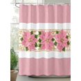 thumbnail image 2 of Pink Poinsettia Shower Curtain Set ，Waterproof Fabric Shower Curtains Christmas Winter Pink Flowers Shower Curtains for Bathroom,Bathroom Decor 72"x72", 2 of 6