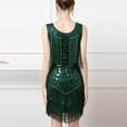 thumbnail image 4 of TAIAOJING 1920 Vintage Prom Sequins Gowns Vest Round Neck Plus Size Beaded Tassel Dresses, 4 of 4