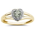 thumbnail image 1 of SZUL Women's Heart Shaped  Green Amethyst  and Diamond Ring, 1 of 2