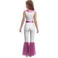 thumbnail image 2 of Hansber Combinaisons de Danse Disco Sans Manches à Sequins pour Filles Enfants Col Rabattu Fermeture Éclair Argent 16, 2 of 5