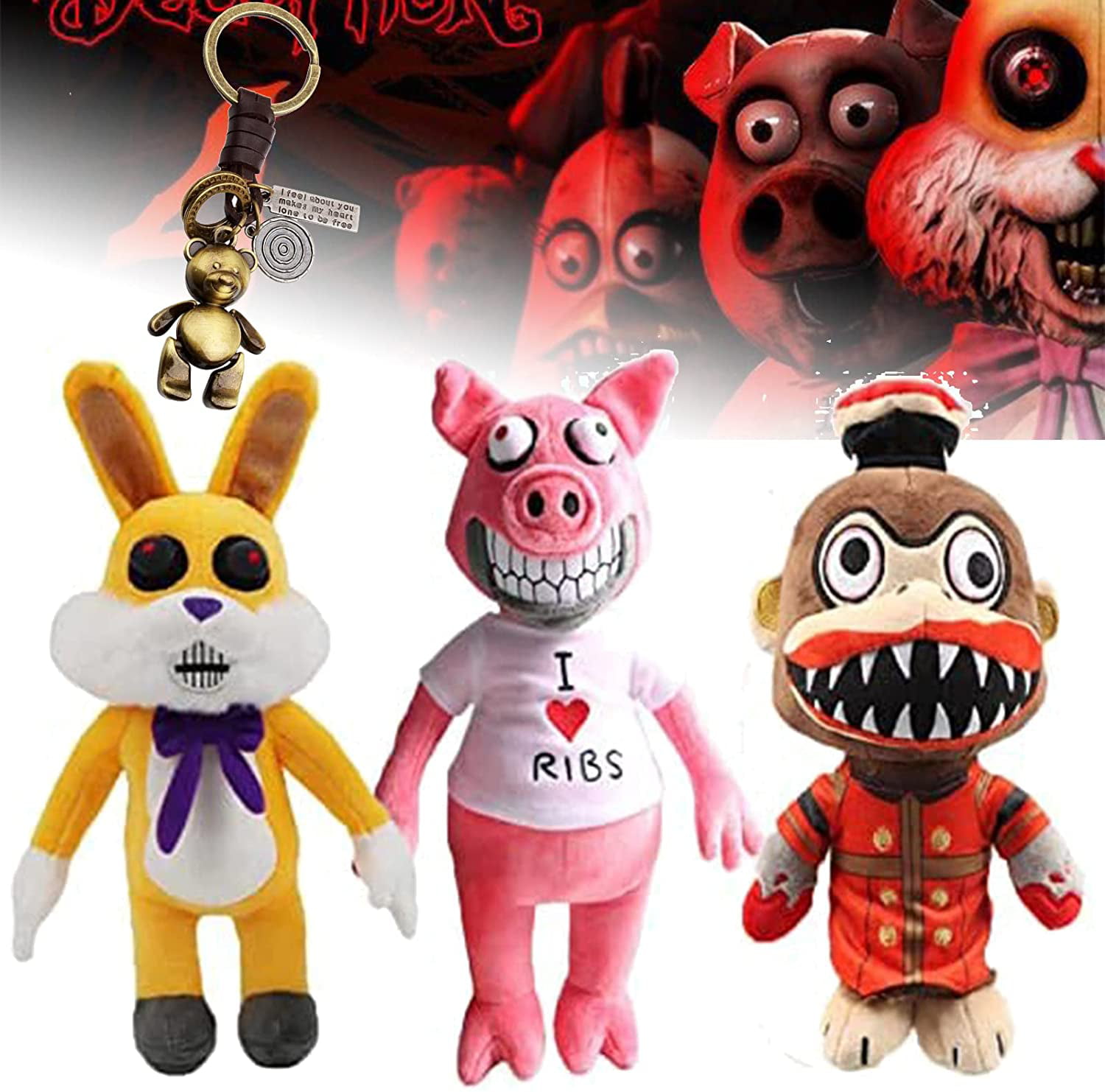 Dark Deception Dread Ducky Plush Toy Murder Monkey Reaper Pig Stuffed Doll Gifts