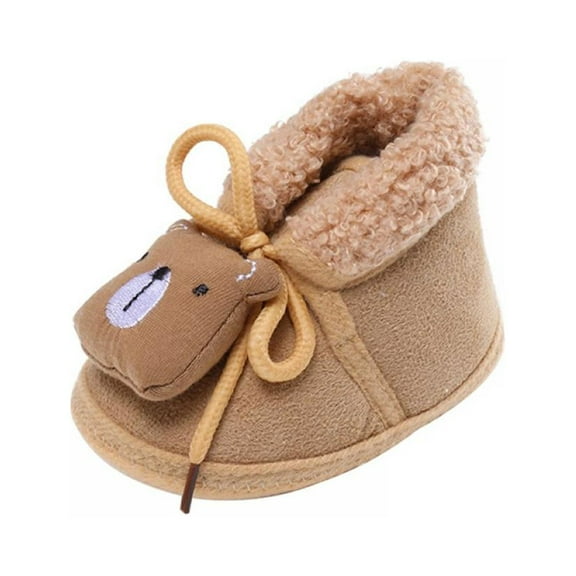 Unisex Newborn Baby Cotton Booties Non-Slip Sole for Toddler Boys Girls Infant Winter Warm Fleece Cozy Animial Patten Shoes