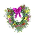 thumbnail image 1 of Corona de corazón, guirnalda para puerta de entrada, guirnalda de flores con lazo, corona de gypsophila para Rosa roja, 1 of 6