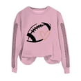 thumbnail image 4 of GTEYOIJN Women's Rugby Hoodie without a Cap Fall Womens Clothes Football Funny Sweatshirt for Women Graphic Print Sunday Casual Long Sleeve Crewneck 2025 Fall Pullover, 4 of 4