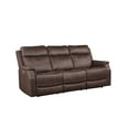 thumbnail image 3 of Steve Silver Valencia Leatherette Dual Power Reclining Sofa, Walnut Color, 3 of 8
