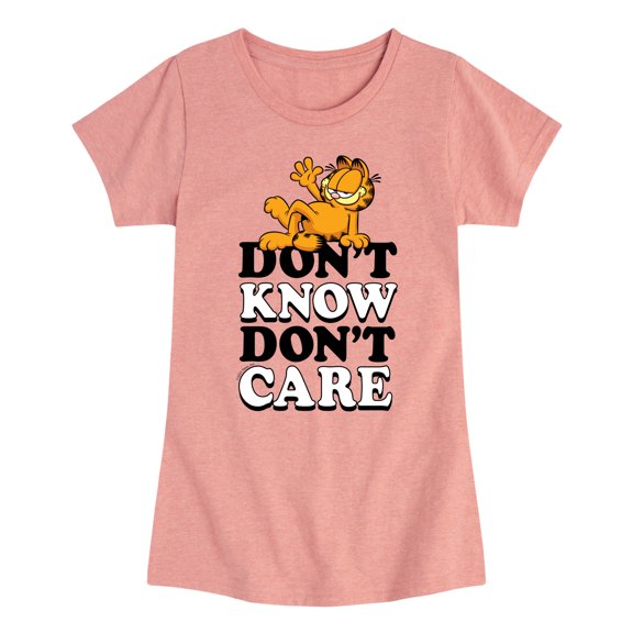 Garfield - Don't Know Don't Care - Toddler And Youth Girls Short Sleeve Graphic T-Shirt
