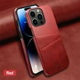 thumbnail image 6 of SaniMore Case for iPhone 15 Pro Max 6.7" 2023, Card Slots [Up to 2] Wear-resistant PU Leather Skin Shockproof PC Backplane Anti-fall Slim Lightweight Shell for iPhone 15 Pro Max, Red, 6 of 6