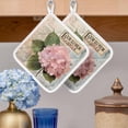 thumbnail image 2 of Pink Vintage Floral Pot Holders for Kitchen Heatproof Potholder, 3 Pack Summer Botanical Retro Hot Pads Multipurpose Oven Pads Cloth Potholders Trivet for Cooking Baking, 2 of 8