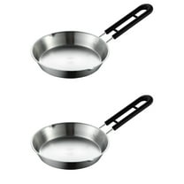 2pcs Non-stick Frying Pan Kitchen Skillet Stainless Steel Pan Multi-use Frying Pan Accessory
