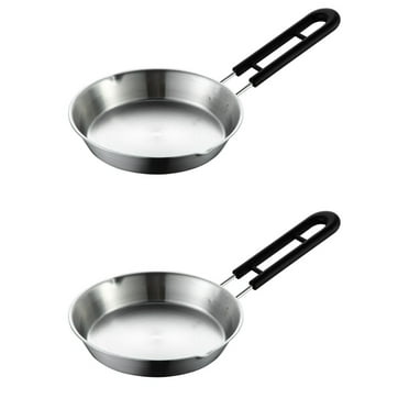 2pcs Non-stick Frying Pan Kitchen Skillet Stainless Steel Pan Multi-use Frying Pan Accessory