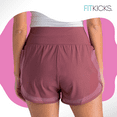 thumbnail image 3 of FITKICKS Airlight Soft Track Shorts with Liner and Mesh Pockets Mid-Rise Waist, Pink Small (Women’s), 3 of 8