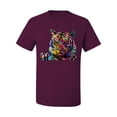 thumbnail image 2 of Wild Bobby, Colorful Rainbow Tiger Animal Lover Men's Graphic T-Shirt, Maroon, Medium, 2 of 3