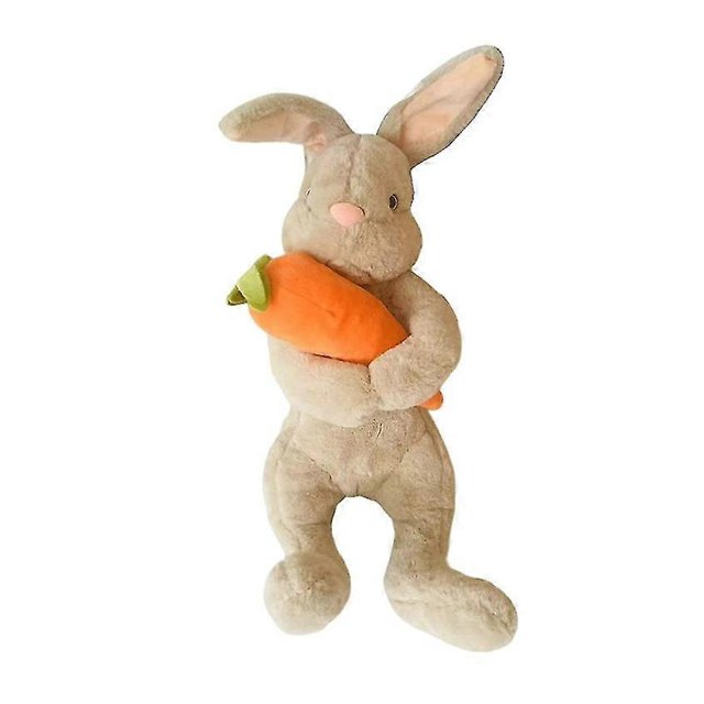 Conejito de Pascua de peluche, muñeco de conejo de Pascua, conejito abrazando zanahorias, juguetes de peluche para regalo de niños, marrón