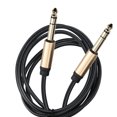 thumbnail image 3 of Cable de audio Irfora Cable de audio de 6,5 mm Cable de conexión macho a macho para tambor electrónico / altavoz / mezclador de audio / micrófono / amplificador 1,8 m negro Irfora Cable de audio, 3 of 4