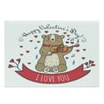 thumbnail image 1 of Valentines Day Cutting Board, Teddy Bear Violin Made Romantic Music Notes Heart I Love You, Decorative Tempered Glass Cutting and Serving Board, Large Size, Red Brown, by Ambesonne, 1 of 1