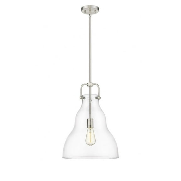 494-1S-SN-G592-14-LED-Innovations Lighting-Haverhill - 1 Light Pendant In Industrial Style-19 Inches Tall and 14 Inches Wide Brushed Satin Nickel
