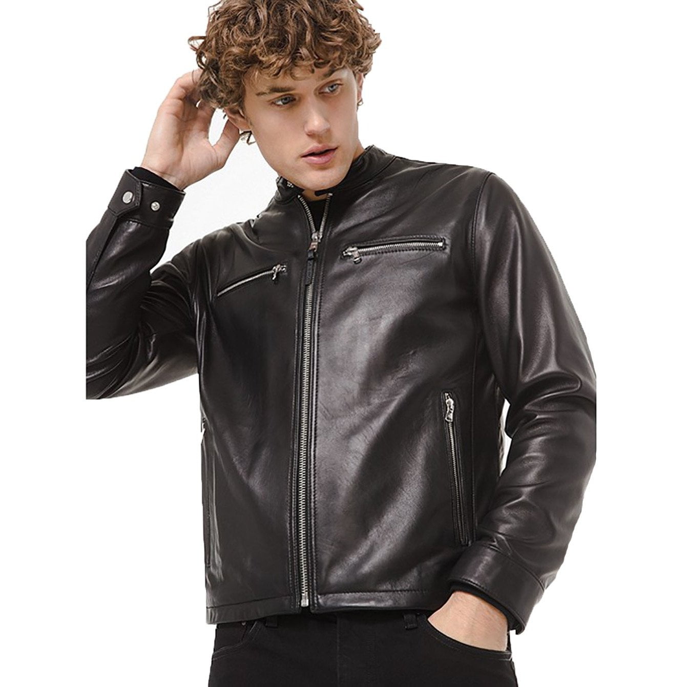 Michael Kors Mens's Moto Leather Jacket 