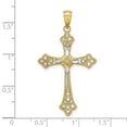 thumbnail image 2 of 24mm 10k With Rhodium Sparkle-Cut Edges Religious Faith Cross Charm Pendant Necklace for Women, 2 of 2
