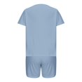 thumbnail image 5 of Summer Sets Women 2 Piece Outfits Short Sleeve V-Neck Blouses & Shirts Sets 2PC Women's V Neck Shorts Sleeve Two-piece Comfortable Home Pajamas Set Sports Set Women Summer Outfit Blue xxl, 5 of 5