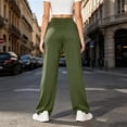 thumbnail image 6 of ZHYou No Boundarie Plus Size Pants for Women Basic Casual Solid Color Elastic Waisted Pull On Lounge Pants,Green,Size L, 6 of 9