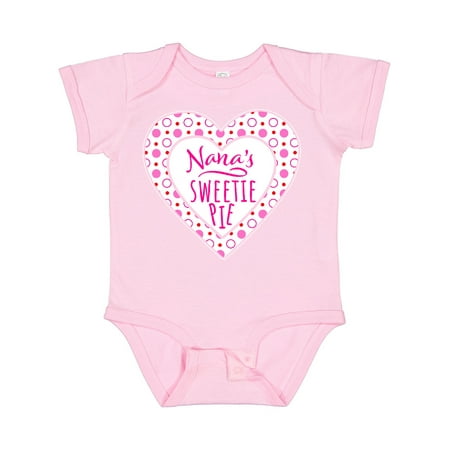 

Inktastic Nana s Sweetie Pie with Pink Hearts Gift Baby Boy or Baby Girl Bodysuit