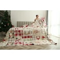 thumbnail image 5 of Smuge Christmas Quilt Sets Queen Full Size Reindeer Bedding Sets Snowman Xmas Bedspread Lightweight Snowflake Coverlet with 2 Pillow Shams, Beige Green, 5 of 10