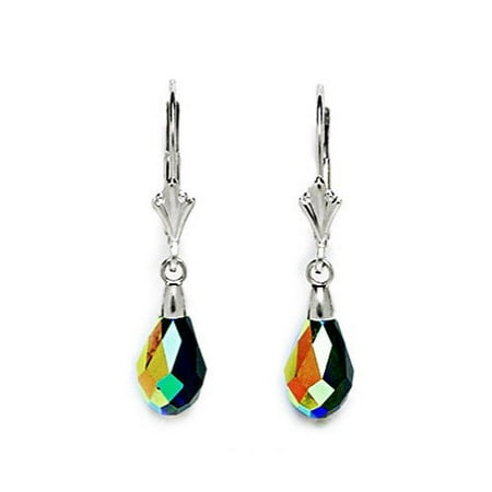 Jewelryweb Pear Cut Drop Earrings