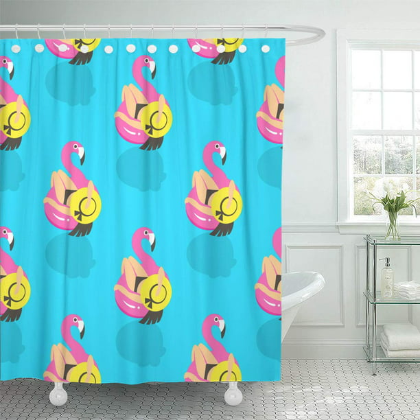 Inflatable Pink Flamingo, Inflatable Shower Curtain