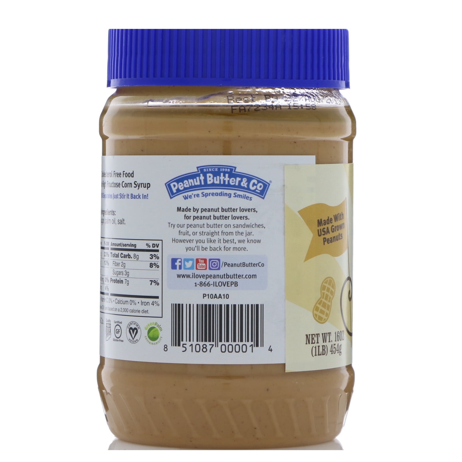 (3 pack) Peanut Butter & Co, Smooth Operator, Gluten Free Peanut Butter Spread, 6g Protein, 16 oz