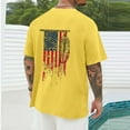 thumbnail image 3 of Mens Shirts Short Sleeve Round-Neck Independence Day Print Casual Shirts Yellow M, 3 of 5