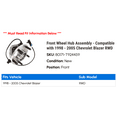thumbnail image 2 of Front Wheel Hub Assembly - Compatible with 1998 - 2005 Chevy Blazer RWD 1999 2000 2001 2002 2003 2004, 2 of 2