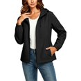 thumbnail image 6 of Women's Solid Waterproof Windproof Hooded Softshell Jacket, Lightweight Full Zip Outdoor Hiking Walking Windbreaker Coat Black XXXXL(XXXXL), 6 of 7