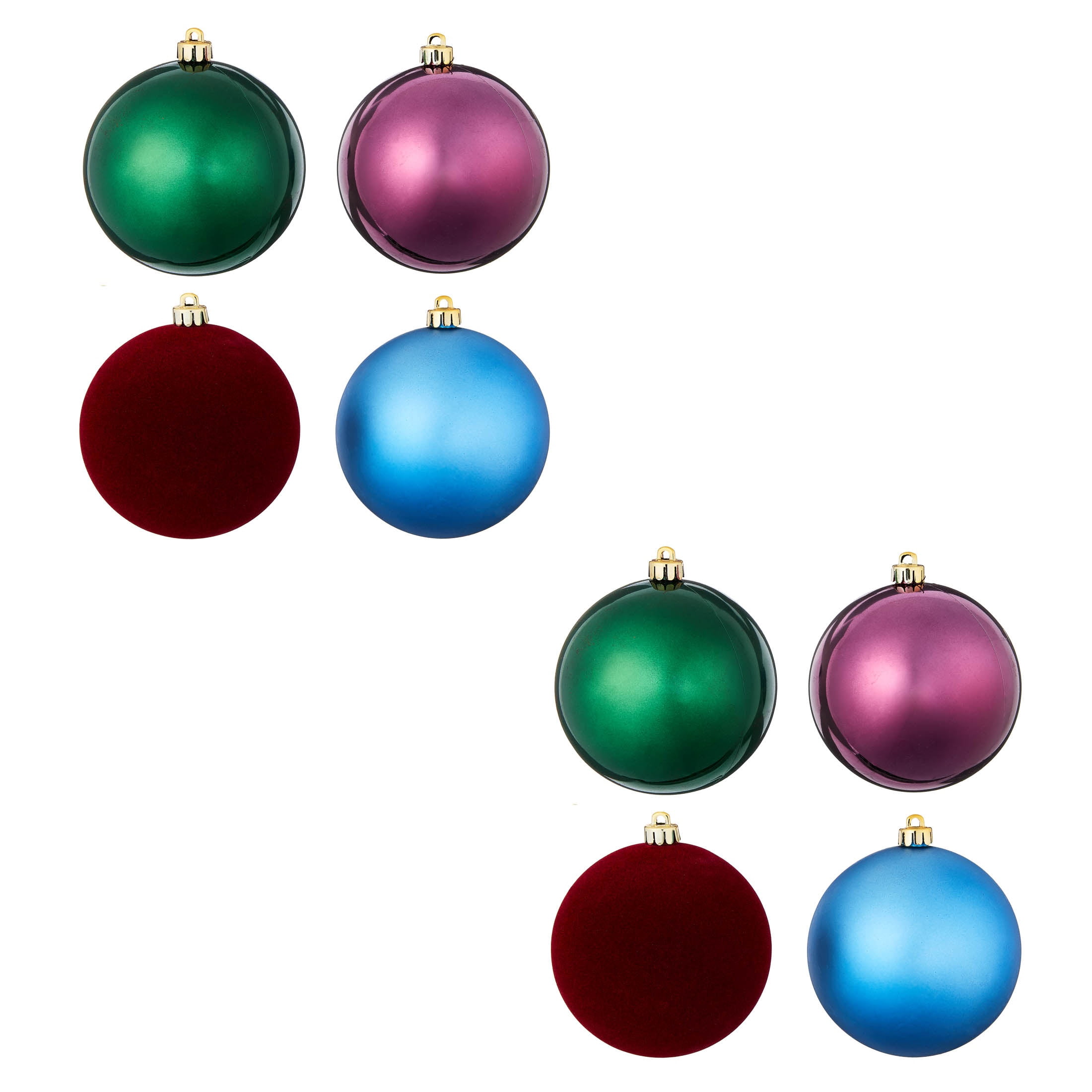 8-Count Multicolor Ball Shatterproof Christmas Ornaments, 4.5", by Holiday Time
